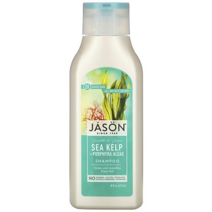 Jason Natural, Smooth & Shine Shampoo, Sea Kelp + Porphyra Algae, 16 fl oz (473 ml)