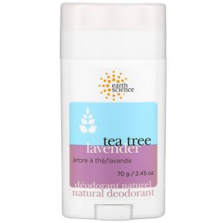 Earth Science, Natural Deodorant, Tea Tree, Lavender, 2.45 oz (70 g)