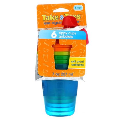 The First Years, Take & Toss, Sippy Cups, 6+Months, 6 Pack , 7 oz (207 ml) Each