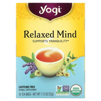 Yogi Tea, Relaxed Mind, Caffeine Free, 16 Tea Bags, 1.12 oz (32 g)