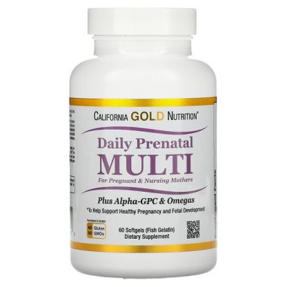 California Gold Nutrition, Daily Prenatal Multi for Pregnant & Nursing Mothers, 60 Fish Gelatin Softgels