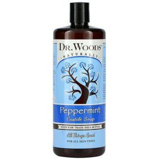 Dr. Woods, Peppermint Castile Soap with Fair Trade Shea Butter, 32 fl oz (946 ml)