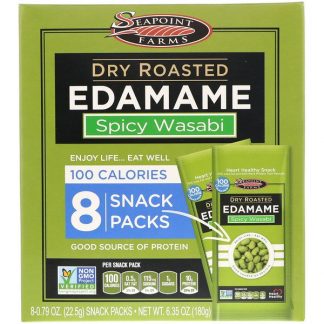 Seapoint Farms, Dry Roasted Edamame, Spicy Wasabi, 8 Snack Packs, 0.79 oz (22.5 g) Each