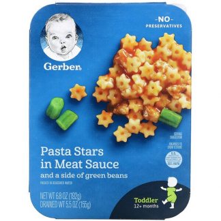 Gerber, Pasta Stars In Meat Sauce and a Side of Green Beans, 12+ Months, 6.8 oz (192 g)