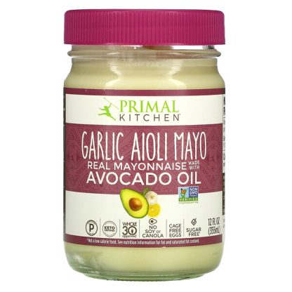 Primal Kitchen, Garlic Aioli Mayo, Real Mayonnaise Made with Avocado Oil, 12 fl oz (355 ml)