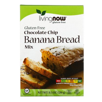 NOW Foods, Chocolate Chip Banana Bread Mix, Gluten-Free, 11.3 oz (320 g)