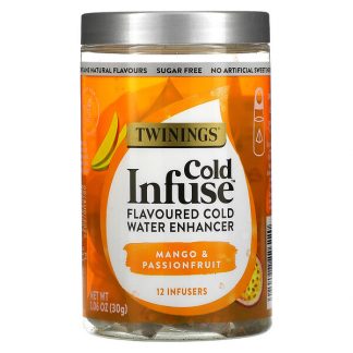 Twinings, Cold Infuse, Flavoured Cold Water Enhancer, Mango & Passionfruit, 12 Infusers, 1.06 oz (30 g)