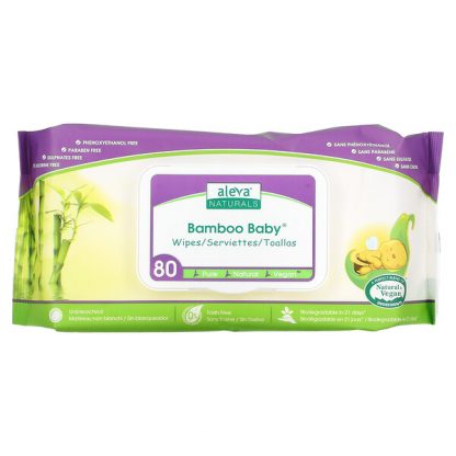 Aleva Naturals, Bamboo Baby Wipes, 80 Wipes