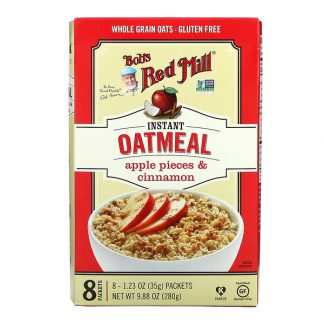 Bob's Red Mill, Instant Oatmeal Packets, Apple Pieces & Cinnamon, 8 Packets, 1.23 oz (35 g) Each