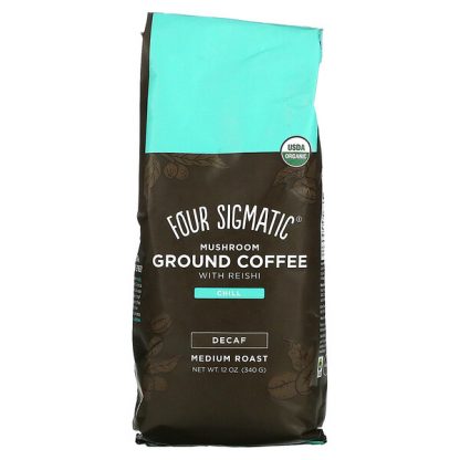 Four Sigmatic, Mushroom Ground Coffee with Reishi, Chill, Medium Roast, Decaf, 12 oz (340 g)