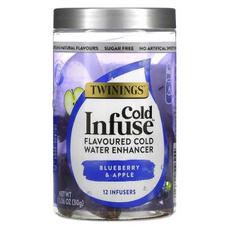 Twinings, Cold Infuse, Flavoured Cold Water Enhancer, Blueberry & Apple, 12 Infusers, 1.06 oz (30 g)