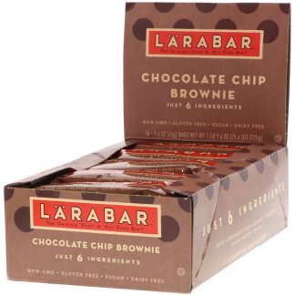 Larabar, The Original Fruit & Nut Food Bar, Chocolate Chip Brownie, 16 Bars, 1.6 oz (45 g) Each