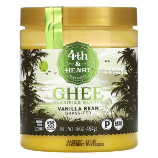 4th & Heart, Ghee Clarified Butter, Grass-Fed, Vanilla Bean, 16 oz (454 g)