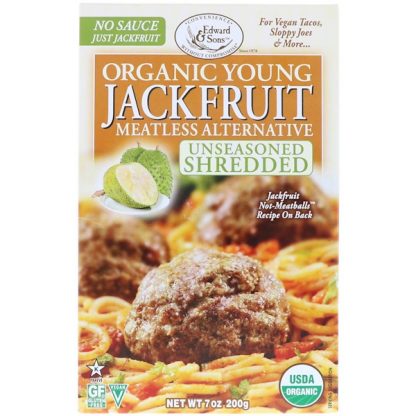 Edward & Sons, Organic Young Jackfruit, Unseasoned Shredded, 7 oz (200 g)