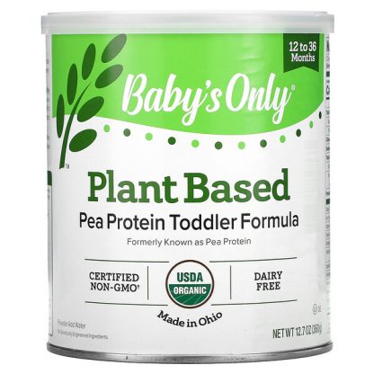 Nature's One, Baby's Only, Plant Based Pea Protein Toddler Formula, 12 to 36 Months, 12.7 oz (360 g)