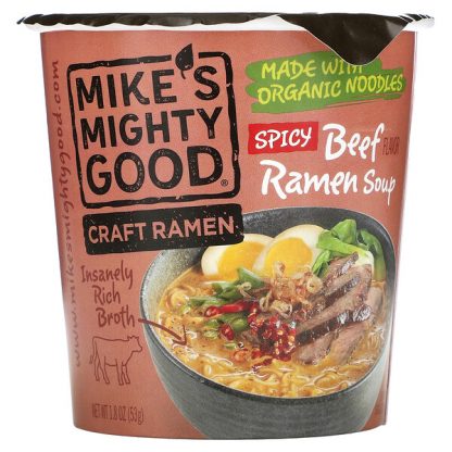 Mike's Mighty Good, Craft Ramen, Spicy Beef Flavor Ramen Soup, 1.8 oz (53 g)