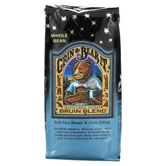 Raven's Brew Coffee, Grin & Bear It, Bruin Blend, Whole Bean, Full City Roast, 12 oz (340 g)