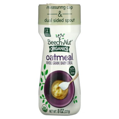 Beech-Nut, Organics Oatmeal, Whole Grain Baby Cereal, Stage 1, 8 oz (227 g)