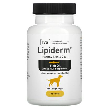 International Veterinary Sciences, Lipiderm, Healthy Skin & Coat, For Large Dogs, 60 Soft Gels