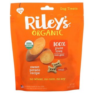 Riley's Organics, Dog Treats, Small Bone, Sweet Potato Recipe, 5 oz (142 g)