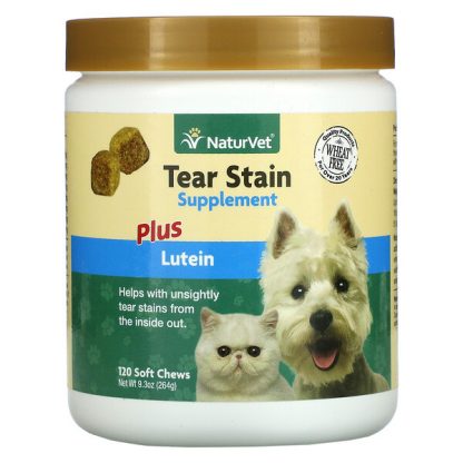 NaturVet, Tear Stain Supplement Plus Lutein, 120 Soft Chews, 9.3 oz (264 g)