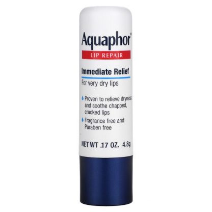 Aquaphor, Lip Repair, Stick, Immediate Relief, Fragrance Free, 1 Stick, .17 oz (4.8 g)