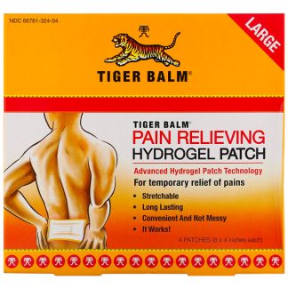 Tiger Balm, Pain Relieving Patch, Large, 4 Patches (8 x 4 in. Each)