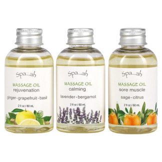 Smith & Vandiver, Spa...ah, Massage Oils Sampler, 3 Piece Set, 2 fl oz (60 ml) Each