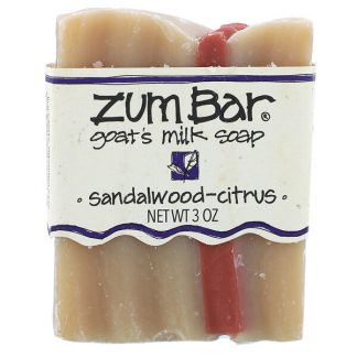 ZUM, Zum Bar, Goat's Milk Soap, Sandalwood-Citrus, 3 oz Bar