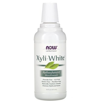 NOW Foods, Solutions, Xyli-White Mouthwash, Fluoride-Free, Refreshmint, 16 fl oz (473 ml)