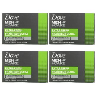 Dove, Men+Care, Body + Face Bar, Extra Fresh, 4 Bars, 3.75 oz (106 g) Each