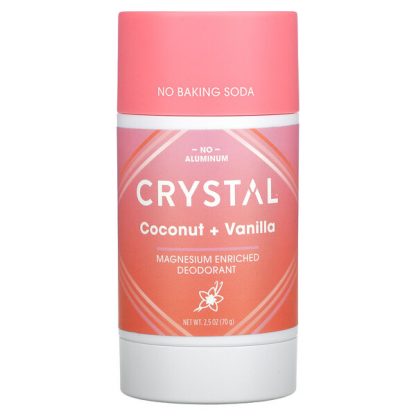 Crystal Body Deodorant, Magnesium Enriched Deodorant, Coconut + Vanilla, 2.5 oz (70 g)