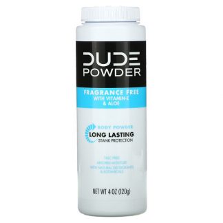 Dude Products, Powder, Body Powder, Fragrance Free, 4 oz (120 g)