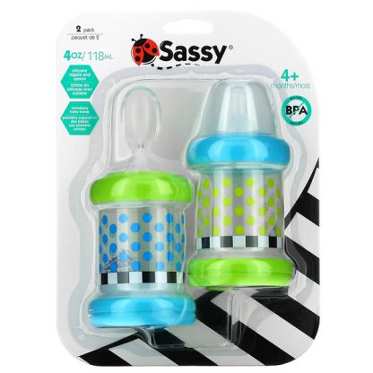 Sassy, Baby Food Nurser, 4+ Months, 2 Pack, 4 oz (118 ml) Each