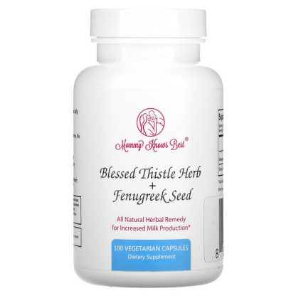 Mommy Knows Best, Blessed Thistle Herb + Fenugreek Seed, 100 Vegetarian Capsules