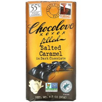 Chocolove, Chocolate Filled Salted Caramel in Dark Chocolate, 55% Cocoa, 3.2 oz (90 g)