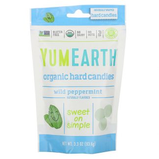 YumEarth, Organic Hard Candies, Wild Peppermint, 3.3 oz (93.6 g)