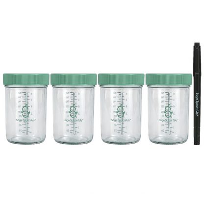 Sage Spoonfuls, Glass Baby Food Jars, 4 Pack, 8 oz Each