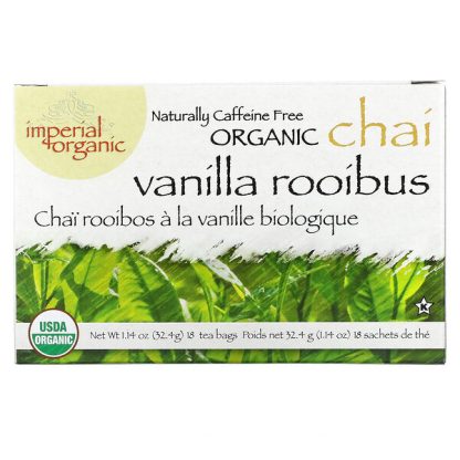 Uncle Lee's Tea, Imperial Organic Vanilla Rooibos Chai, Caffeine Free, 18 Tea Bags, 1.14 oz (32.4 g)