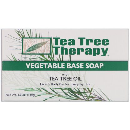 Tea Tree Therapy, Vegetable Base Bar Soap with Tea Tree Oil, 3.9 oz (110 g)