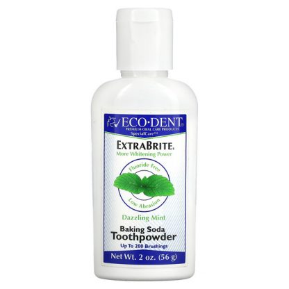 Eco-Dent, ExtraBrite, Baking Soda Tooth Powder, Fluoride Free, Dazzling Mint, 2 oz (56 g)