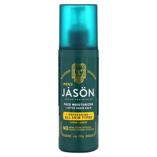 Jason Natural, Men's, Face Moisturizer + After Shave Balm, Citrus + Ginger , 4 oz (113 g)