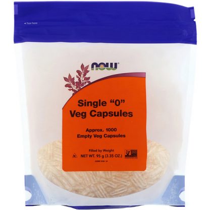 NOW Foods, Single "0" Veg Capsules, 1000 Empty Veg Capsules