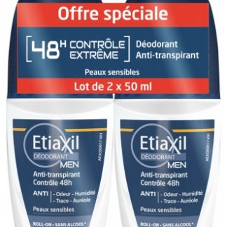 Etiaxil, Deodorant Men Anti-Perspirant Control 48H Roll-On 2 x 50ml