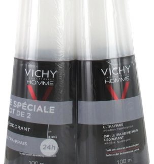 Vichy, Homme 24HR Ultra-Refreshing Deodorant Spray 2 x 100ml