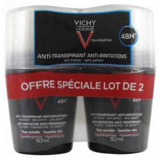 Vichy, Homme Anti-Perspirant Anti-Irritation 48HR Deodorant Roll-On 2 x 50ml