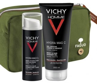 Vichy, Homme Anti-Fatigue Kit + Green FAGUO Case Free