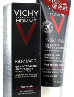 Vichy, Homme Hydra Mag C+ Anti-Fatigue Hydrating Care 50ml + Hydra Mag C Shower Gel Body and Hair 100ml Free